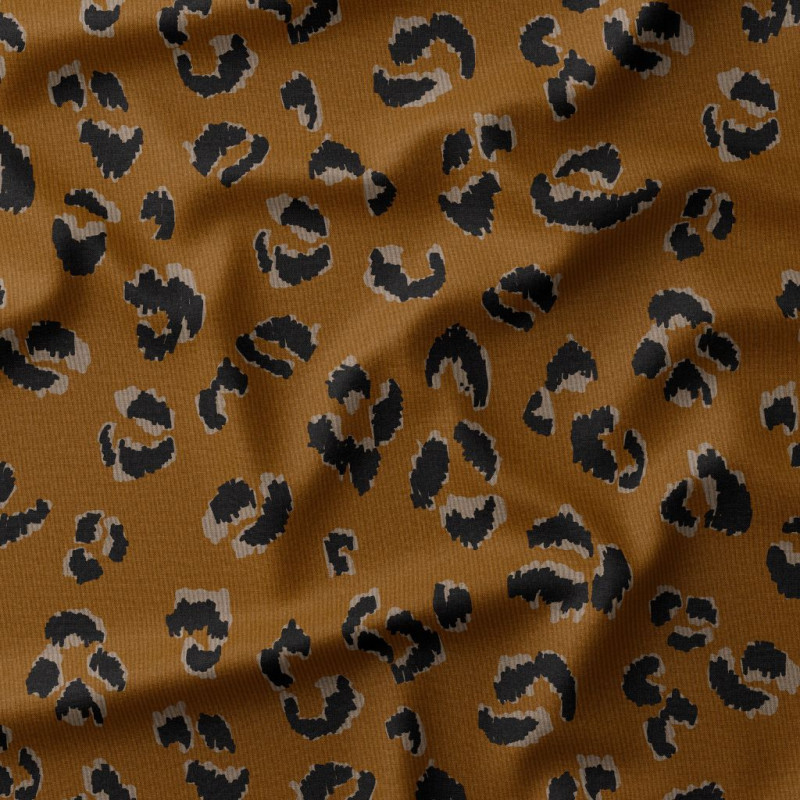 Printed 1000-Stripes Velour FAUVE Brown / Black